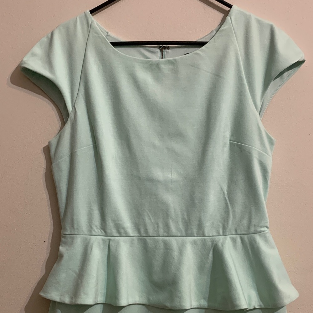 Express Mint Green Peplum Mini Dress - Picture 2 of 7